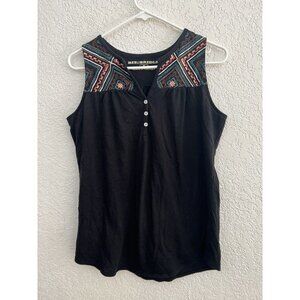 𝅺BIT & Bridle Embroidered Tank Top Western Shirt Womens size Small (V)